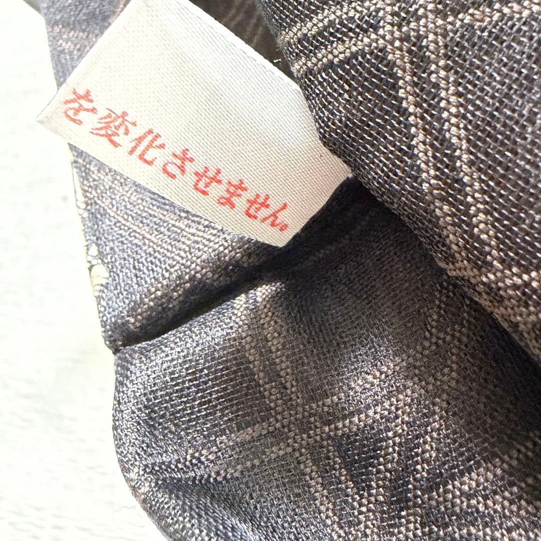 m-99 七宝 名古屋帯 黒地 正絹