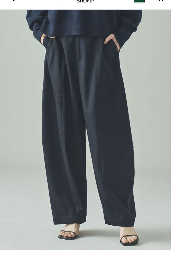 【新品】Curensology T/W ダブルクロスパンツ ネイビー　38サイズ