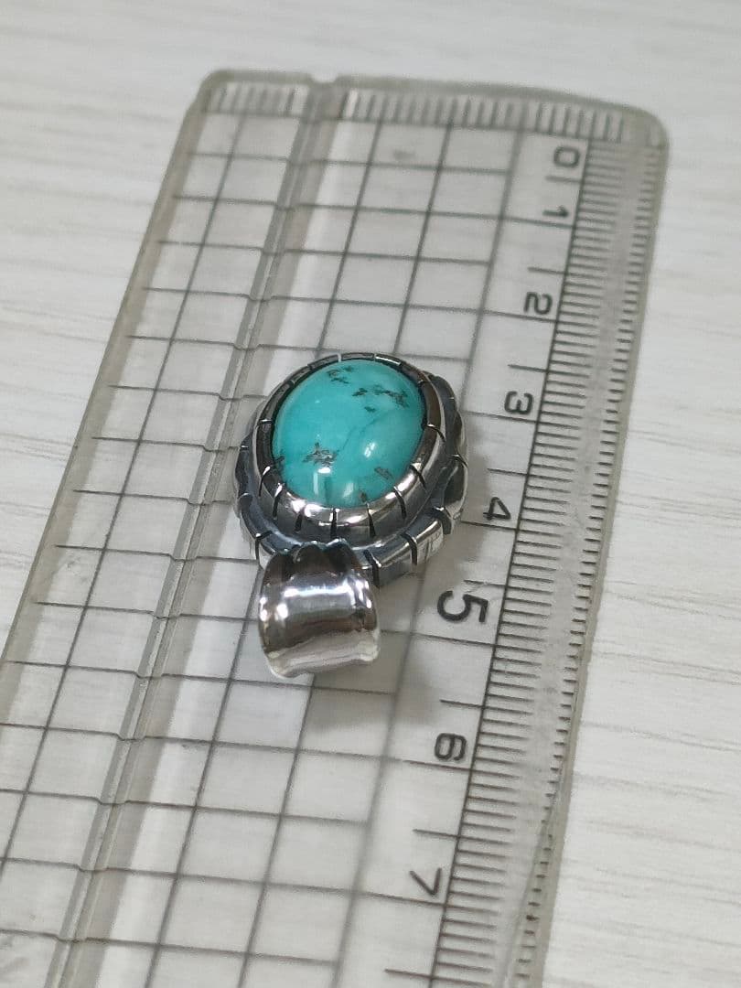 アリゾナモレンシ鉱山ターコイズシルバー925製ナバホスタイルペンダント