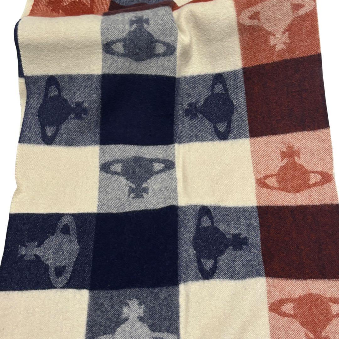 ヴィヴィアンウエストウッド　オーブ　ストール　マフラー　フリンジ　チェック　美品