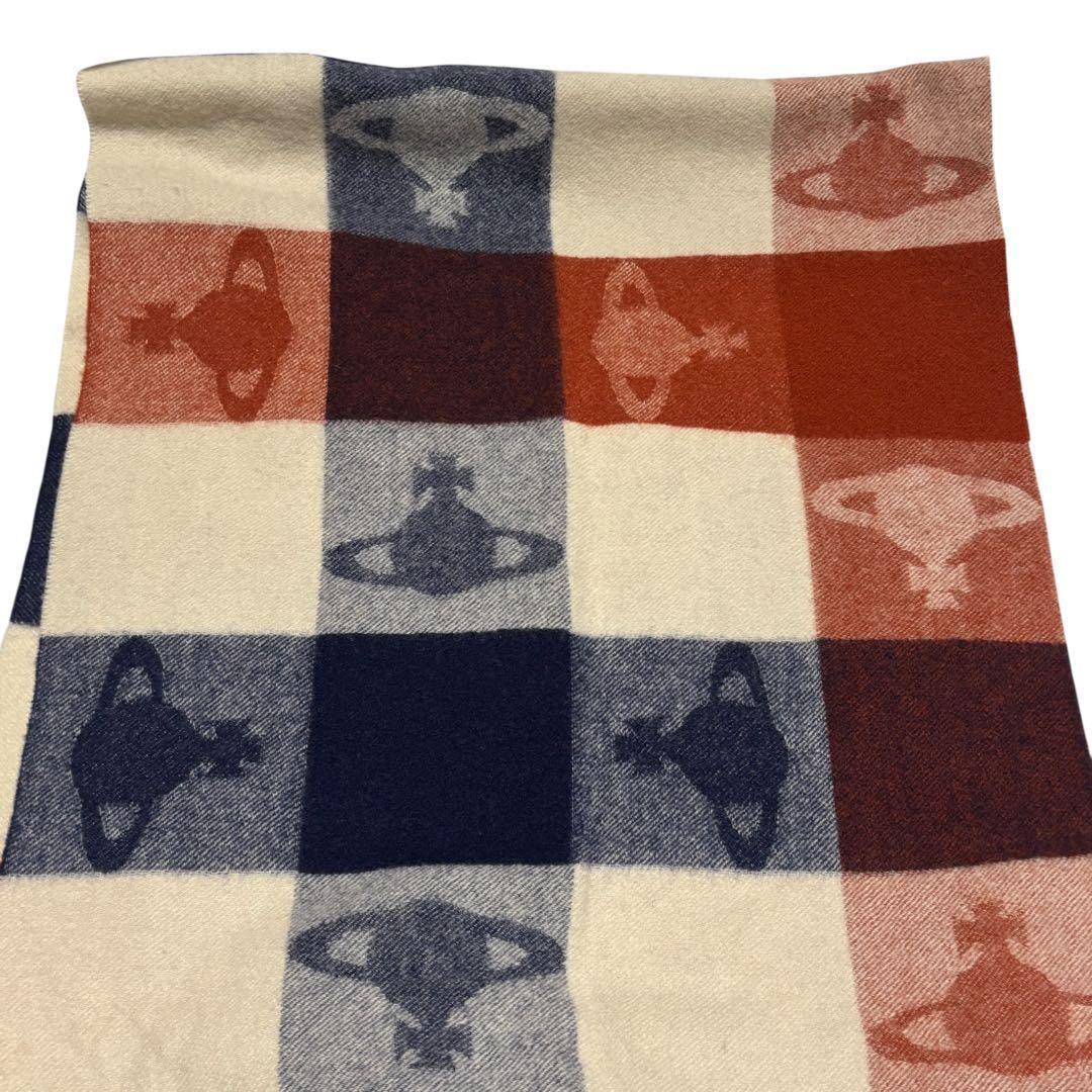 ヴィヴィアンウエストウッド　オーブ　ストール　マフラー　フリンジ　チェック　美品