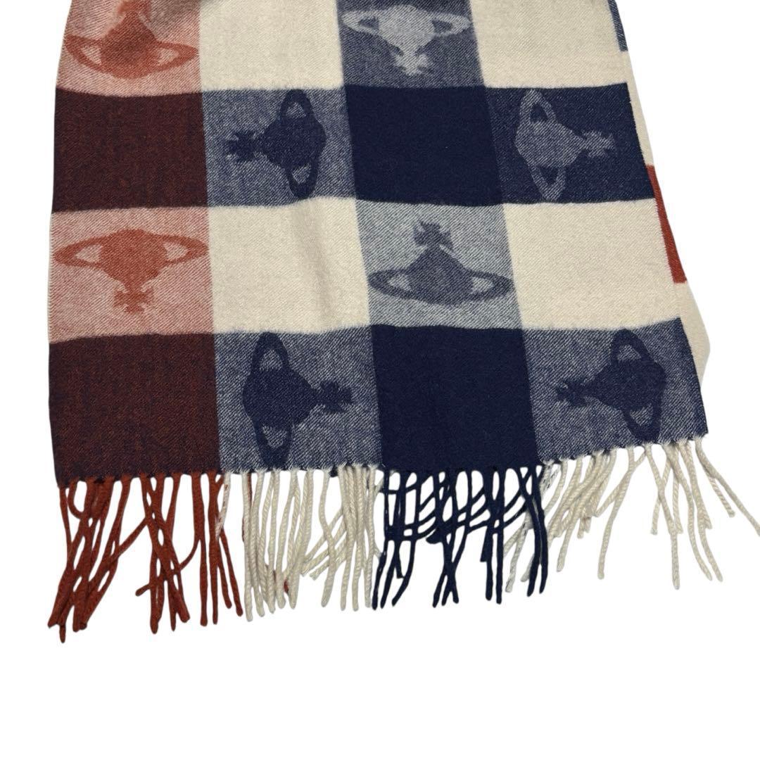 ヴィヴィアンウエストウッド　オーブ　ストール　マフラー　フリンジ　チェック　美品