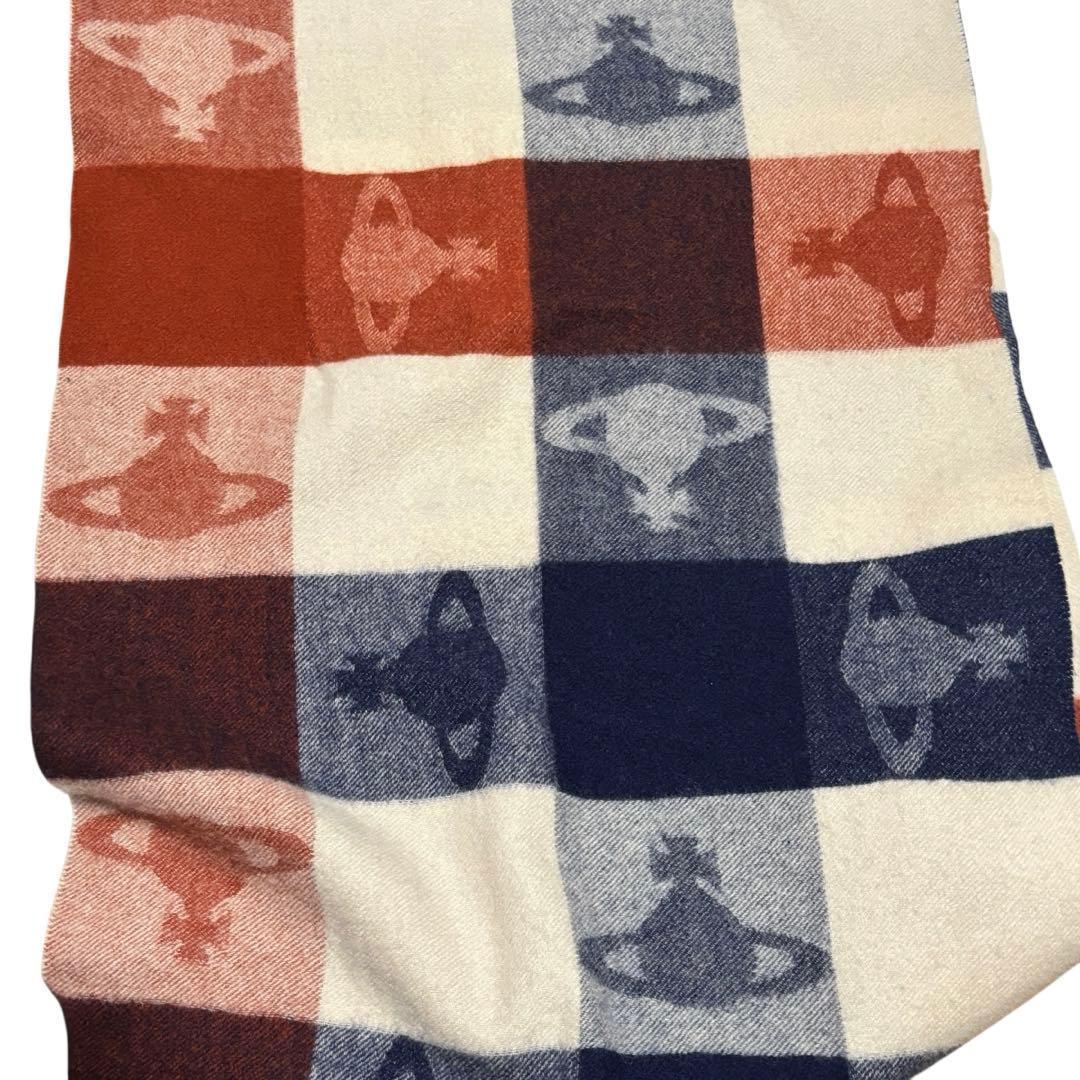 ヴィヴィアンウエストウッド　オーブ　ストール　マフラー　フリンジ　チェック　美品