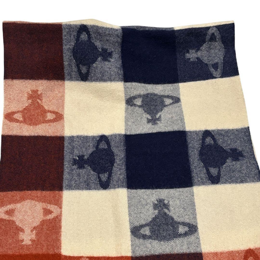 ヴィヴィアンウエストウッド　オーブ　ストール　マフラー　フリンジ　チェック　美品