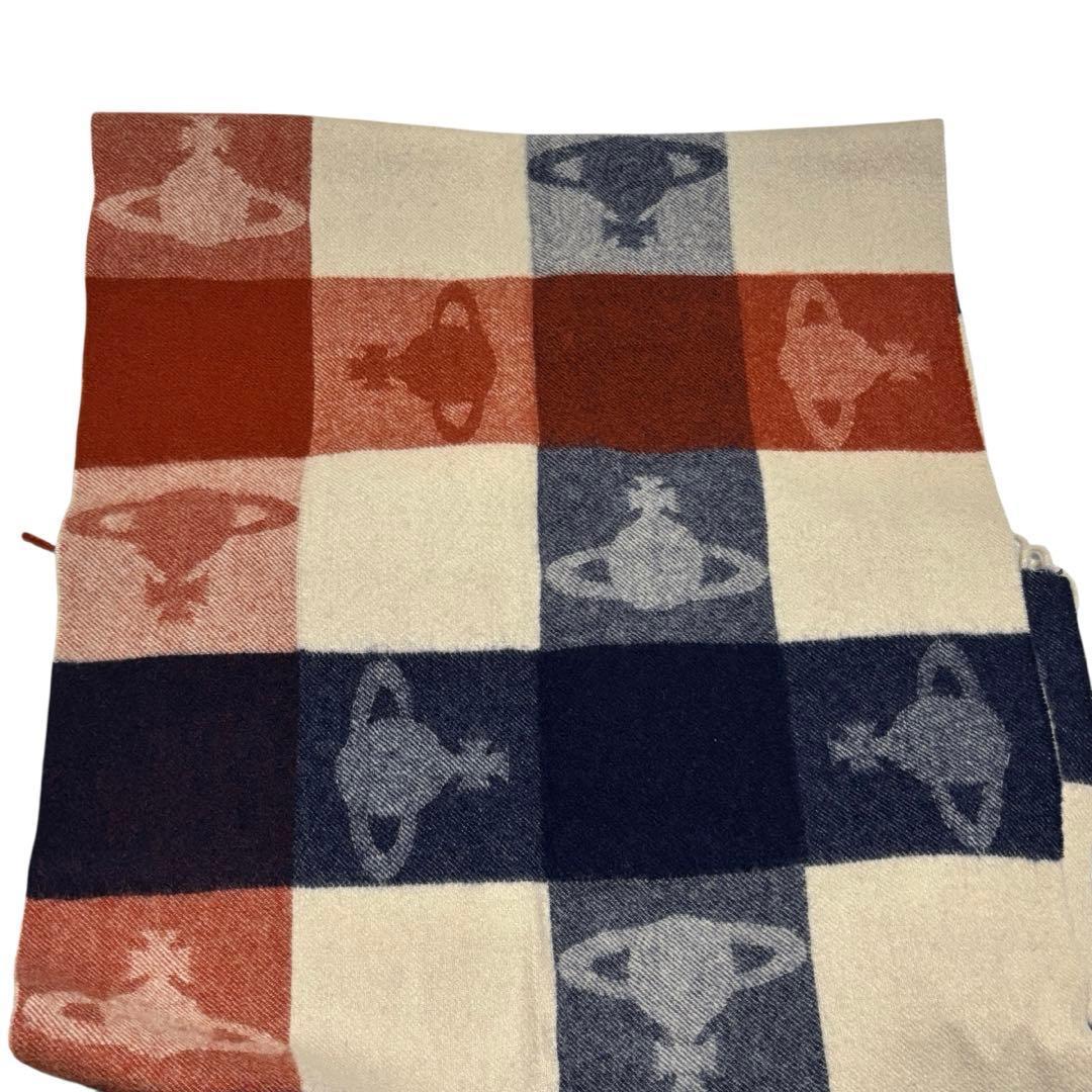 ヴィヴィアンウエストウッド　オーブ　ストール　マフラー　フリンジ　チェック　美品