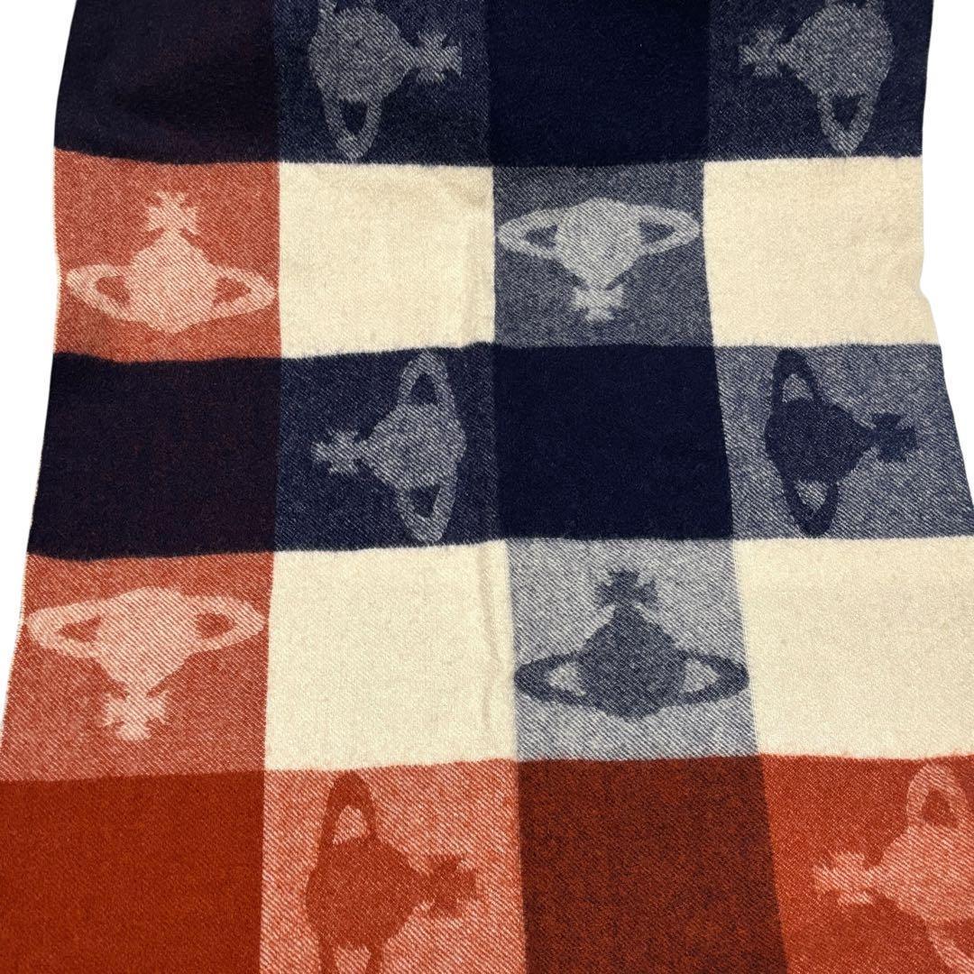 ヴィヴィアンウエストウッド　オーブ　ストール　マフラー　フリンジ　チェック　美品