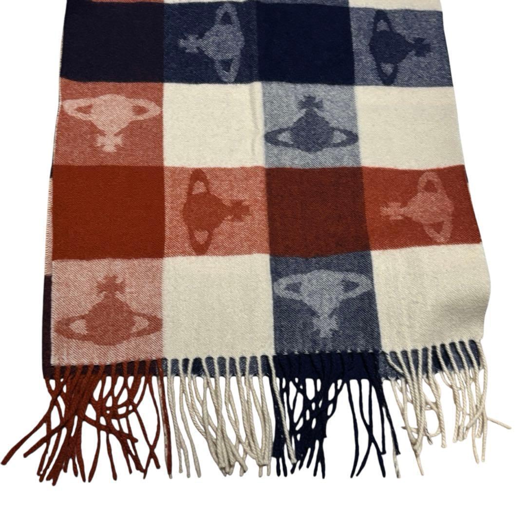 ヴィヴィアンウエストウッド　オーブ　ストール　マフラー　フリンジ　チェック　美品