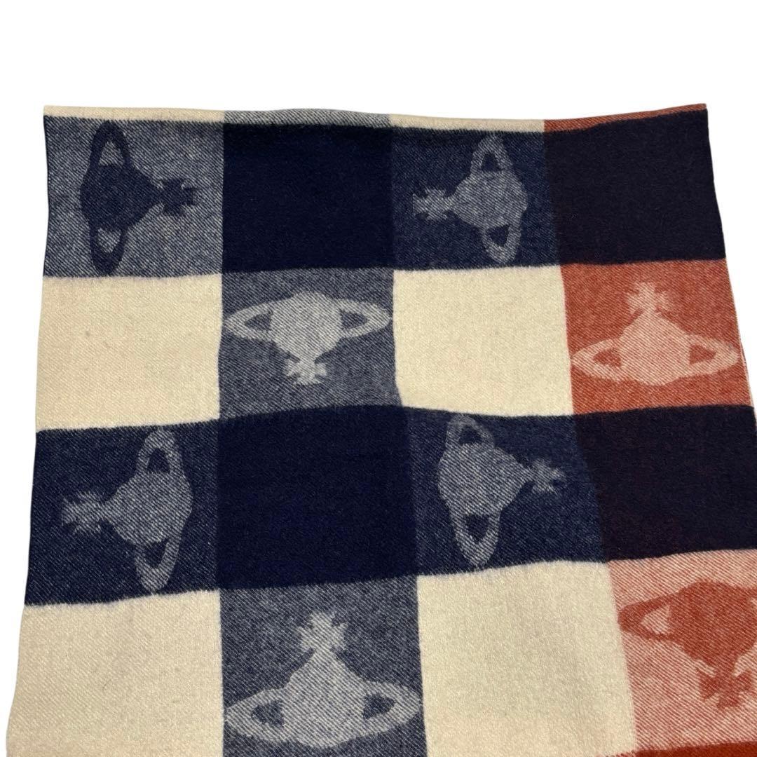 ヴィヴィアンウエストウッド　オーブ　ストール　マフラー　フリンジ　チェック　美品