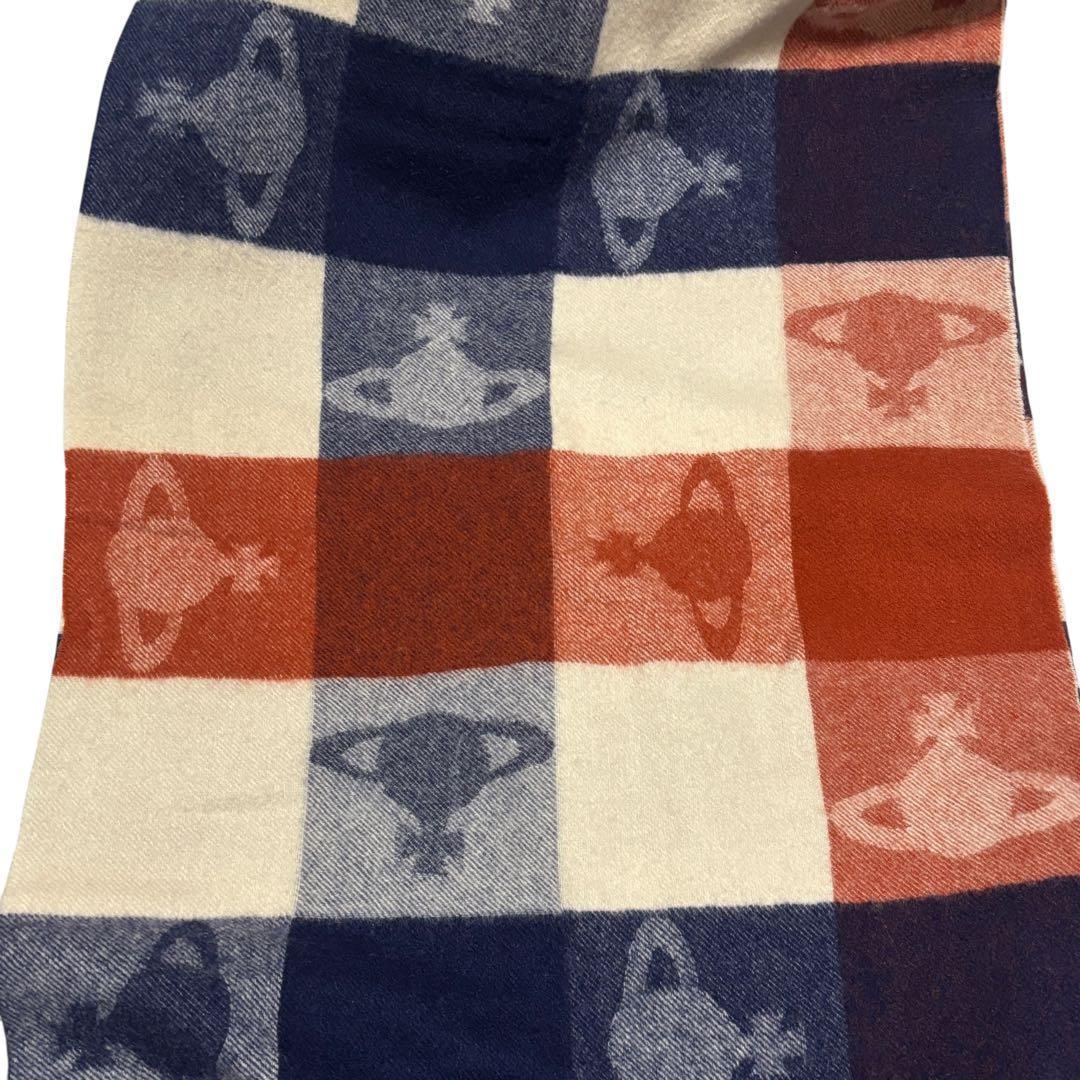 ヴィヴィアンウエストウッド　オーブ　ストール　マフラー　フリンジ　チェック　美品