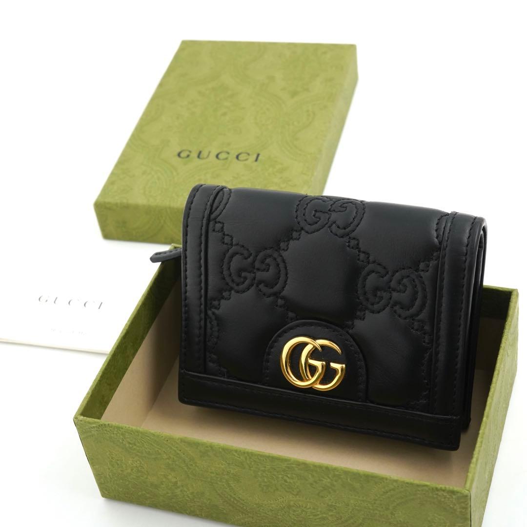 ✨新品未使用・箱付✨　GUCCI ミニ財布　マーモント　GGマトラッセ　二つ折り