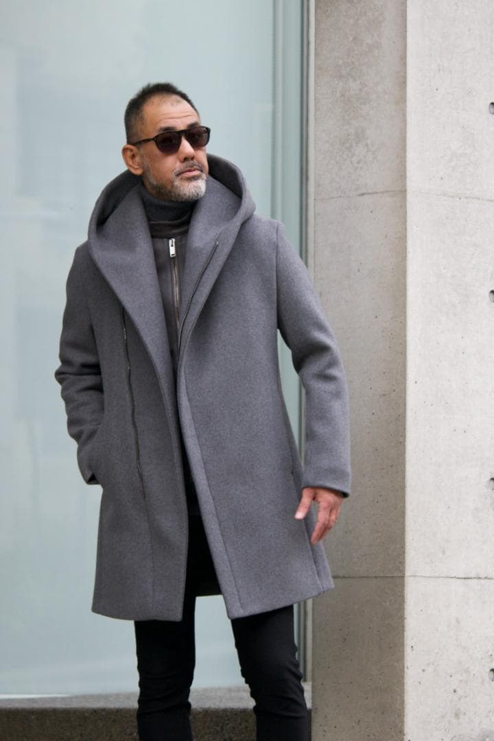 極美品☆定価14.3万円　ジュンハシモト カシミヤラップコート　サイズ３(M）