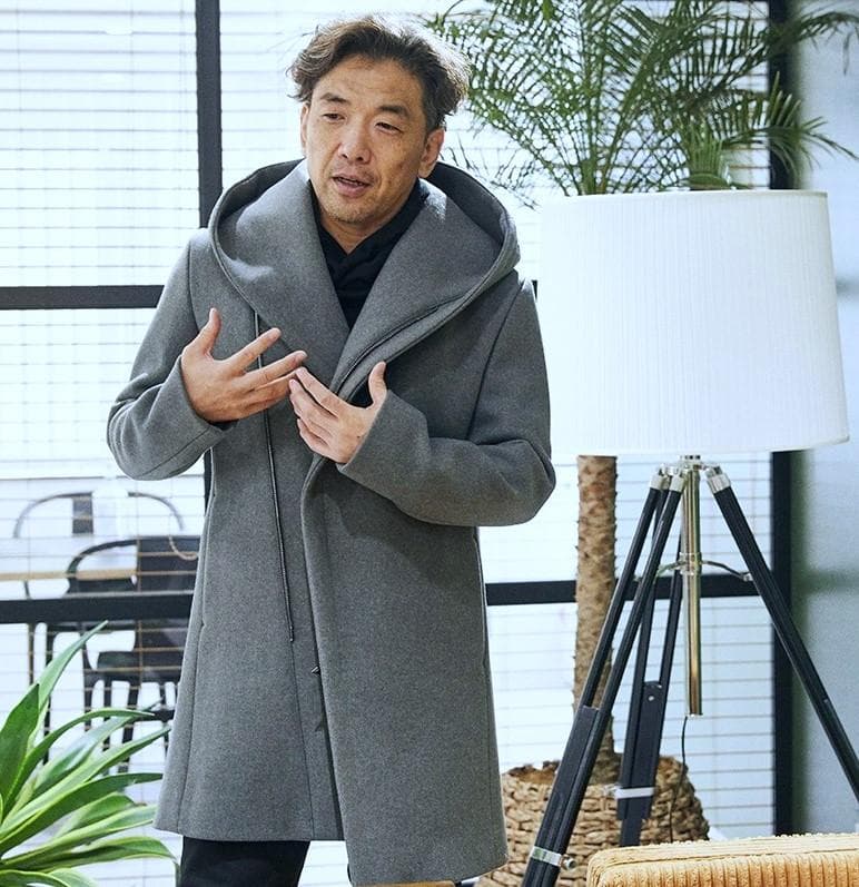 極美品☆定価14.3万円　ジュンハシモト カシミヤラップコート　サイズ３(M）