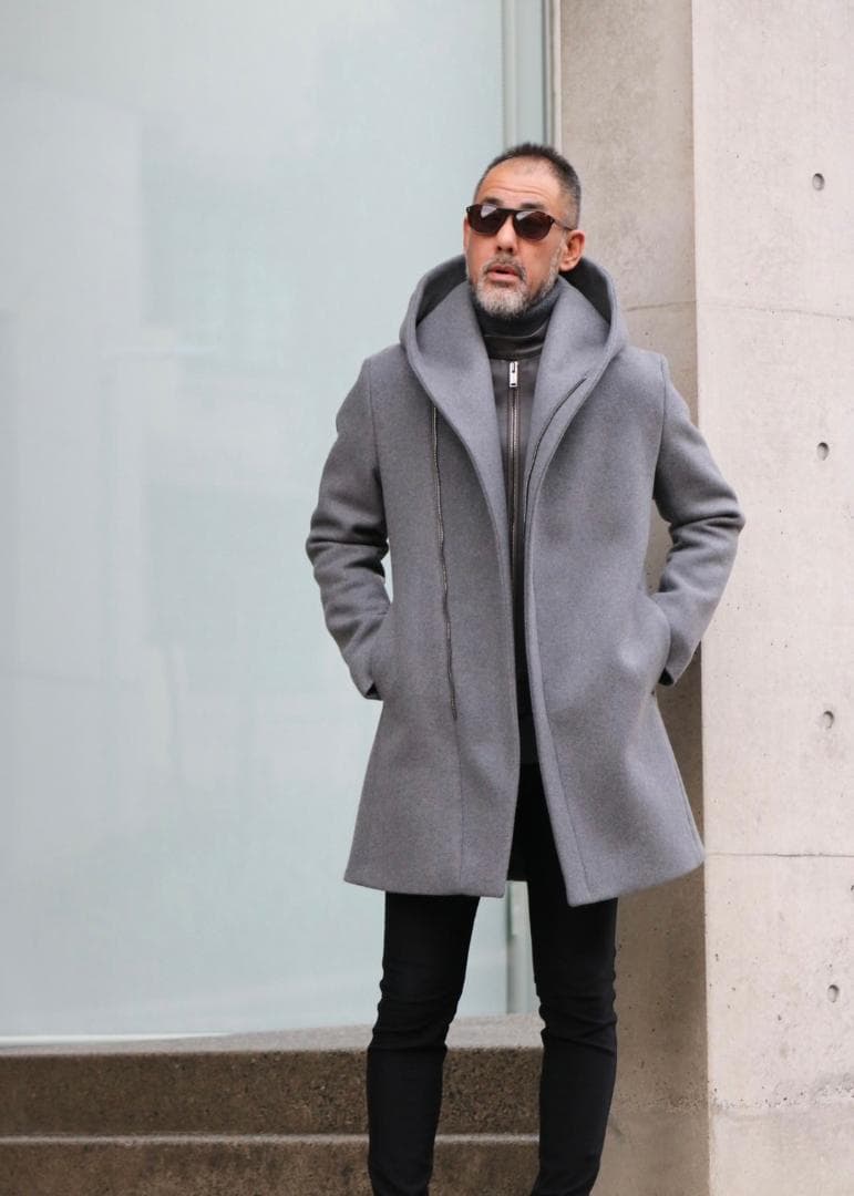 極美品☆定価14.3万円　ジュンハシモト カシミヤラップコート　サイズ３(M）