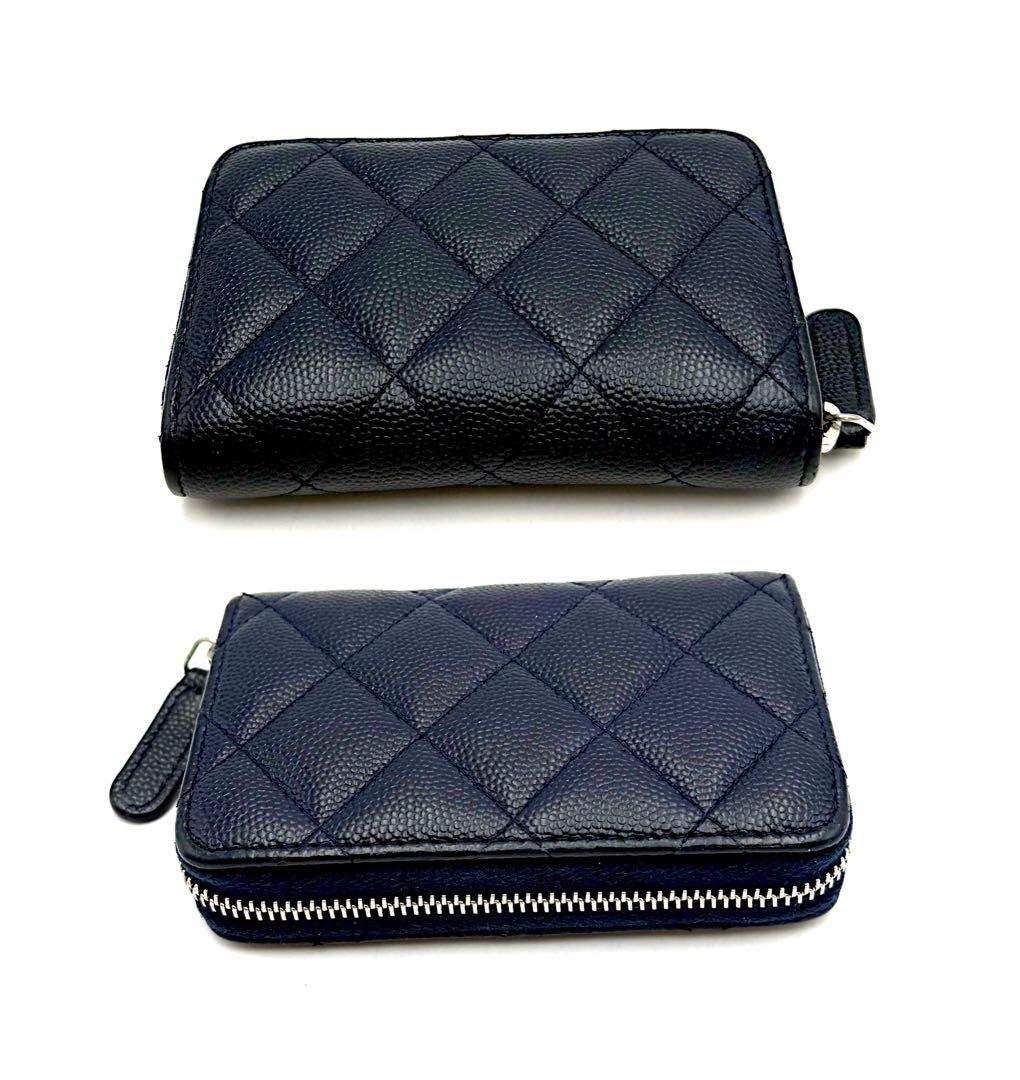 シャネル クラシック ジップ パースキャビアスキン ネイビー