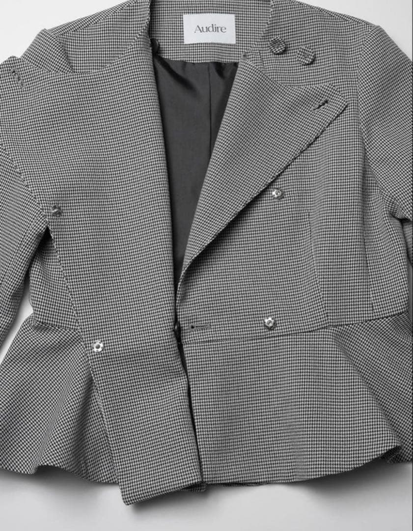 Audire Noona peplum jacket　Houndstooth