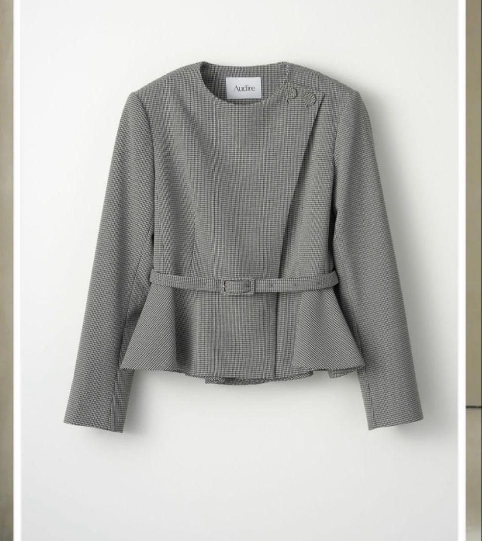 Audire Noona peplum jacket　Houndstooth