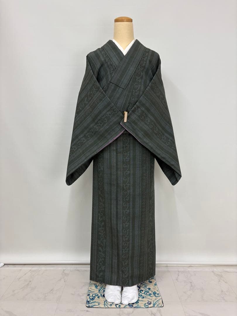 紬 袷 結城紬 奥順謹製 はたおり娘 証書付