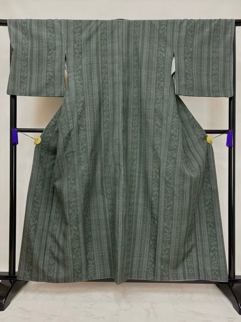 紬 袷 結城紬 奥順謹製 はたおり娘 証書付