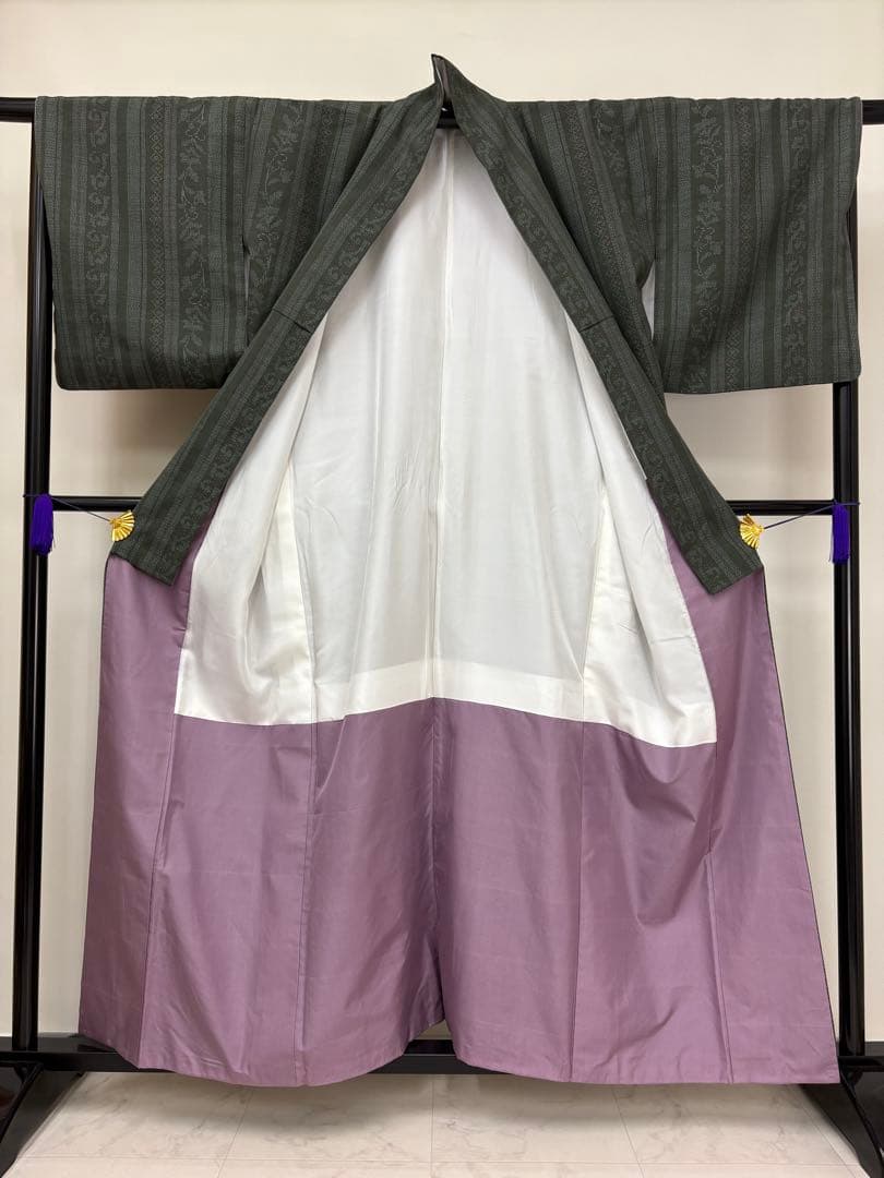 紬 袷 結城紬 奥順謹製 はたおり娘 証書付