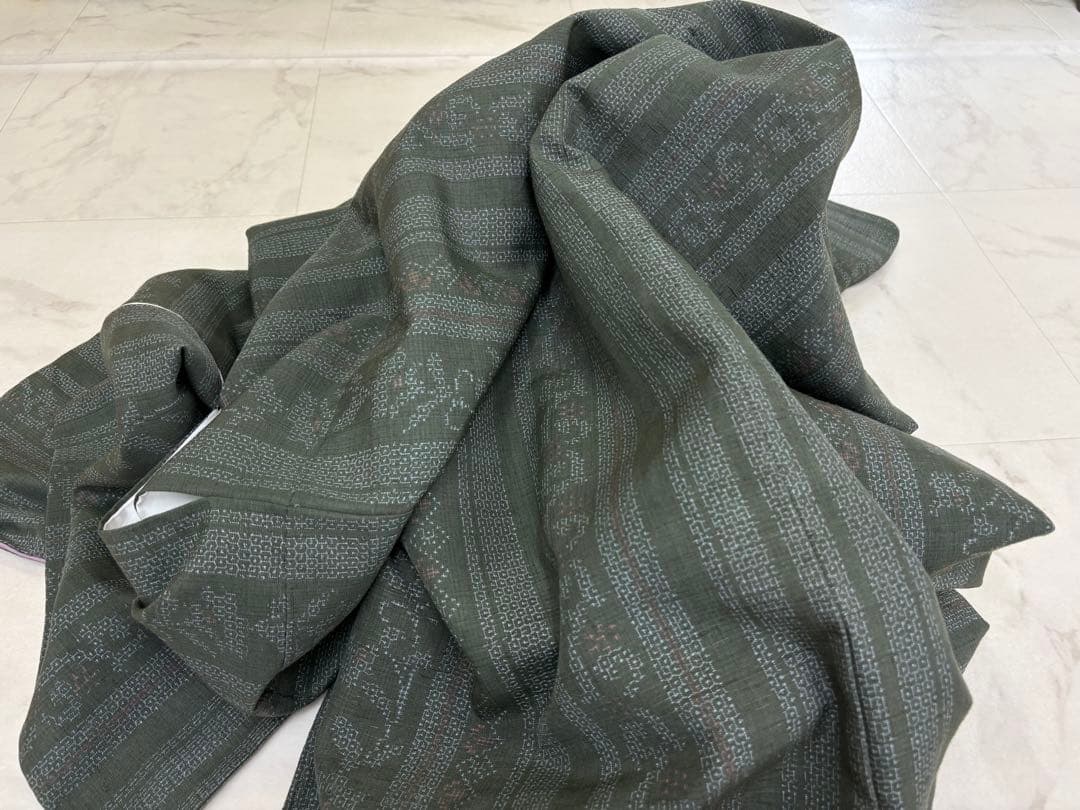 紬 袷 結城紬 奥順謹製 はたおり娘 証書付