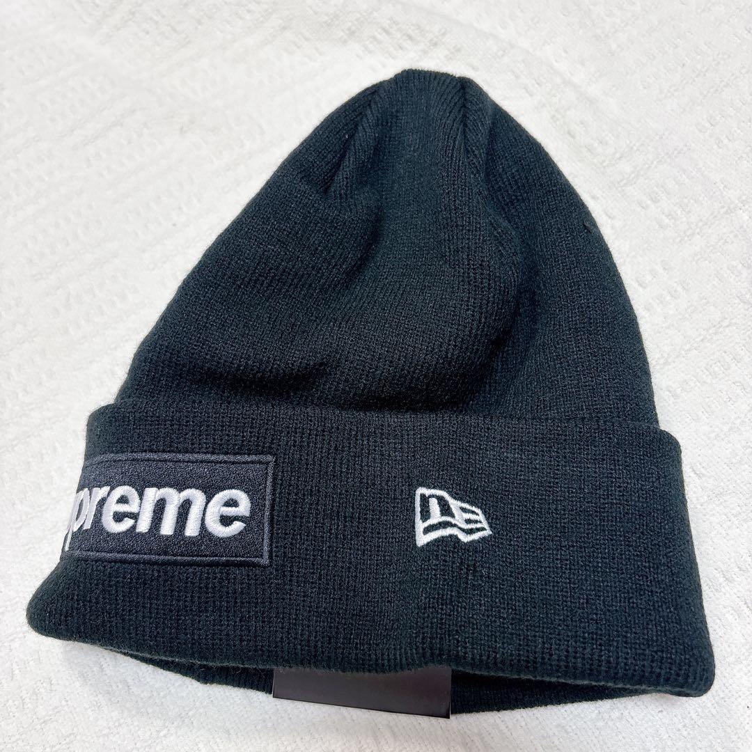 ゆ*と様 【新品】Supreme × New Era ボックスロゴ ビーニー 黒