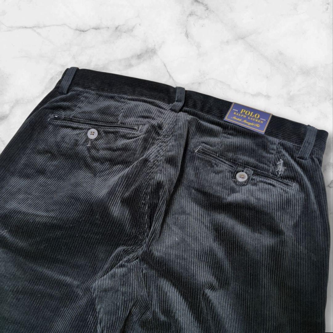 新品タグ付き✨ポロラルフローレン コーデュロイ パンツ 黒 ポニー刺繍