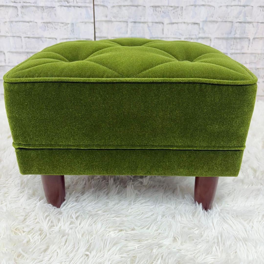 美品 カリモク60 オットマン モケットグリーン スツール 椅子 グリーン イス