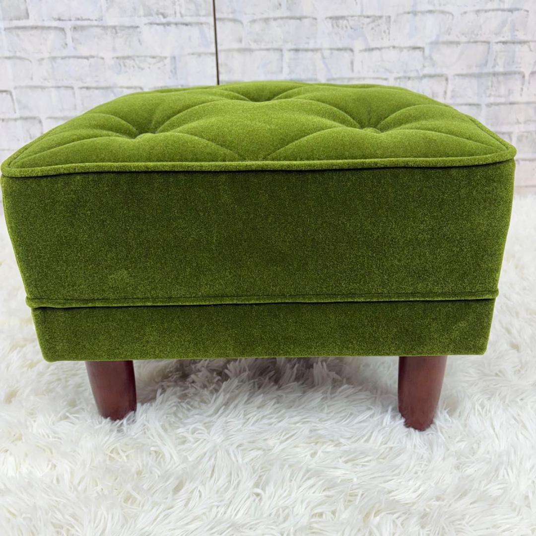 美品 カリモク60 オットマン モケットグリーン スツール 椅子 グリーン イス