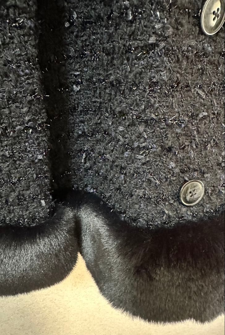 シーマリー cccmalie ツイード　ケープ　ジャケット　裾ファー