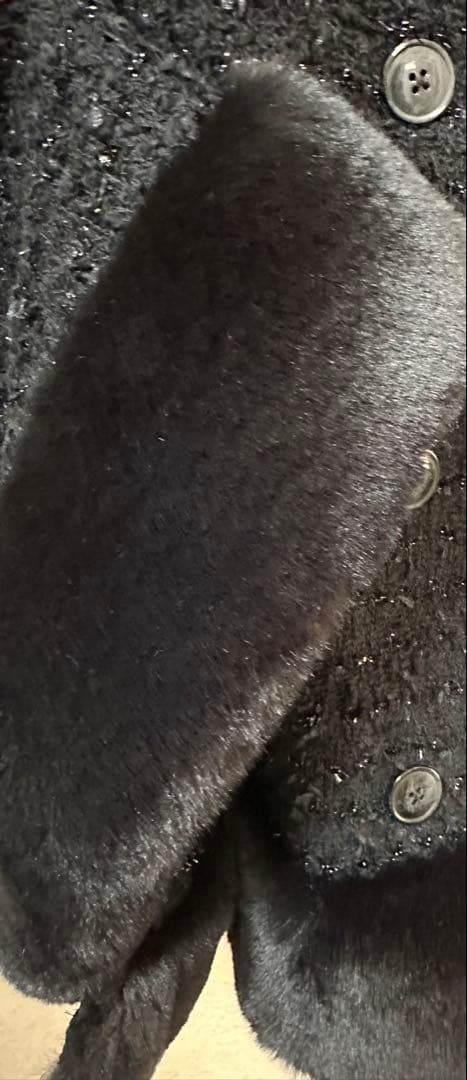 シーマリー cccmalie ツイード　ケープ　ジャケット　裾ファー