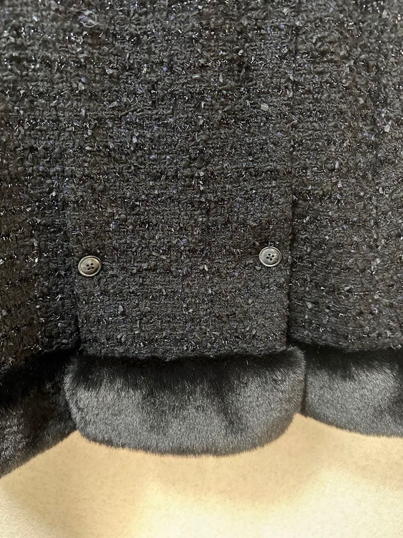 シーマリー cccmalie ツイード　ケープ　ジャケット　裾ファー