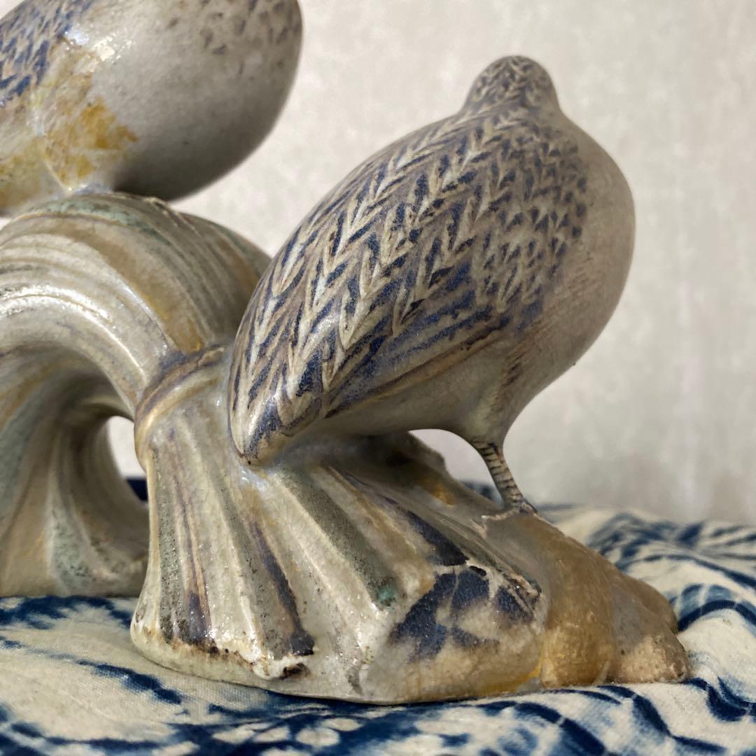 真葛香山　鳥　置物