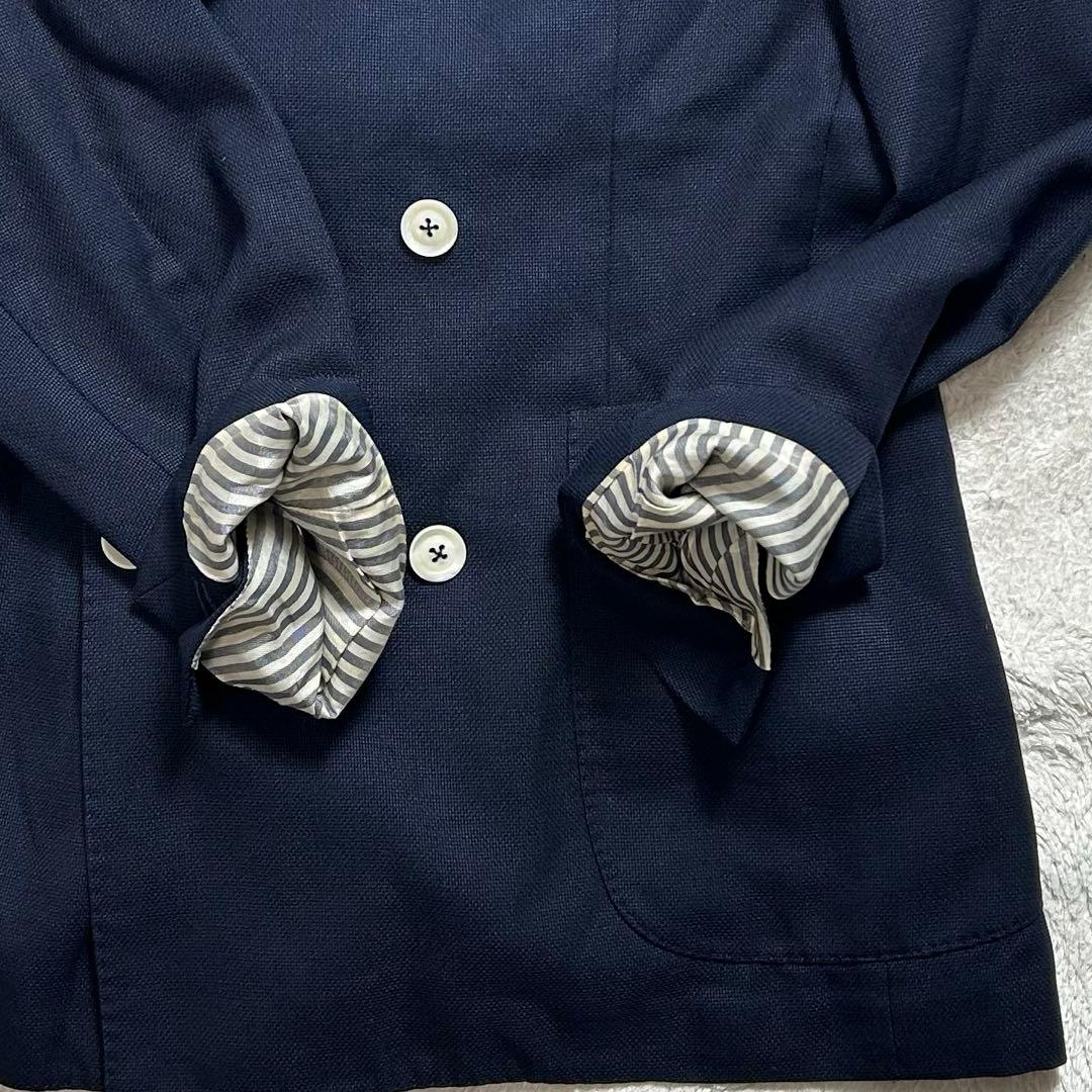 ボリオリ　ダブルブレストジャケット　シェルボタン　紺ブレ　SOHO L