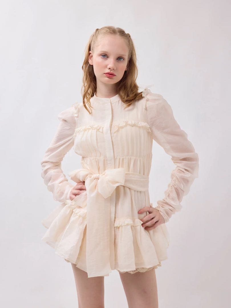 Treat ÜrselfSheer ribbon frill one-piece