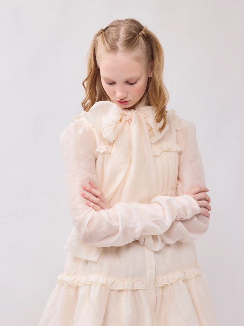 Treat ÜrselfSheer ribbon frill one-piece