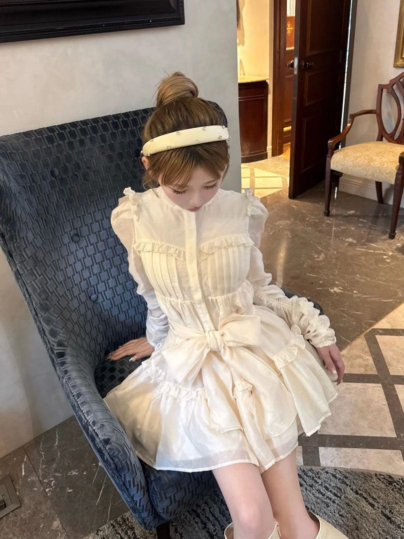 Treat ÜrselfSheer ribbon frill one-piece