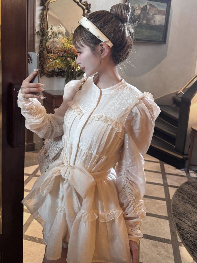 Treat ÜrselfSheer ribbon frill one-piece