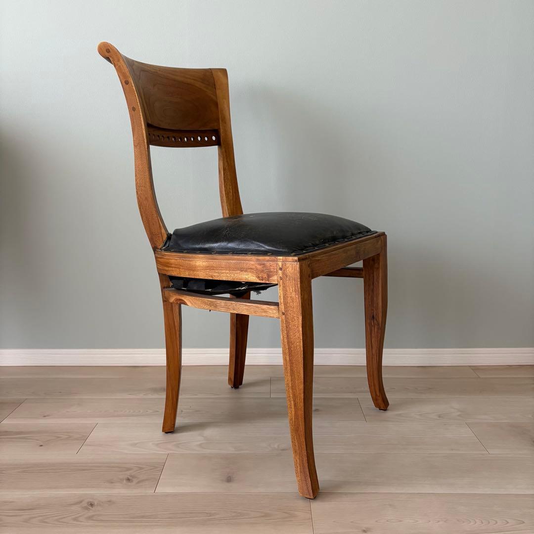 【難あり】ダイニングチェア カリッジマーケット チーク材 イタリーノアーム　1脚