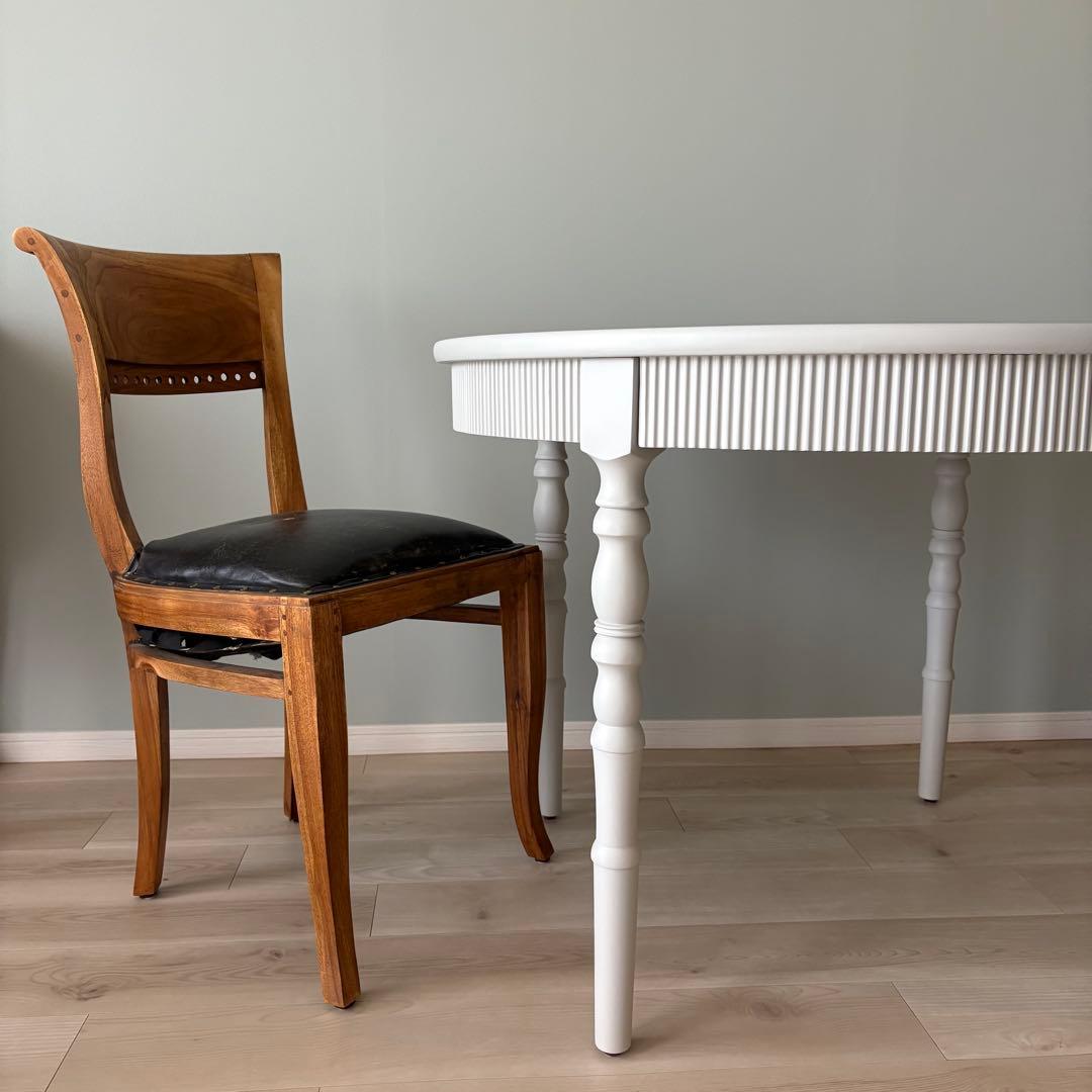 【難あり】ダイニングチェア カリッジマーケット チーク材 イタリーノアーム　1脚