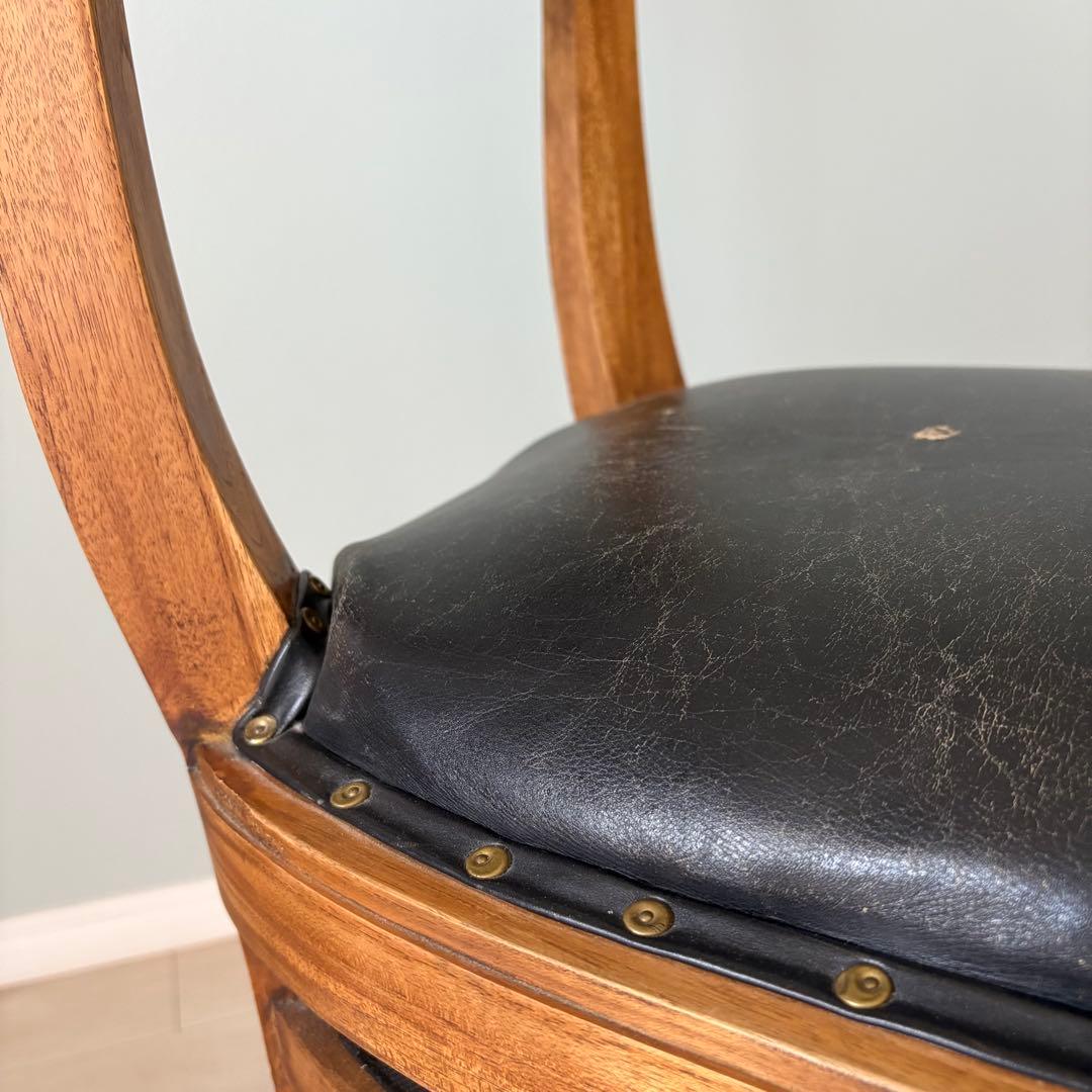 【難あり】ダイニングチェア カリッジマーケット チーク材 イタリーノアーム　1脚