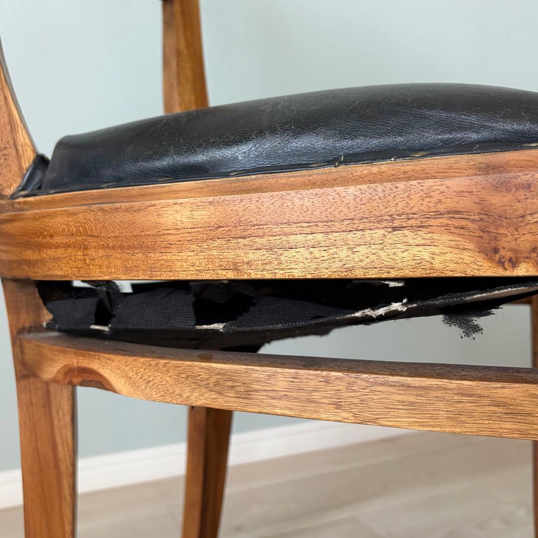 【難あり】ダイニングチェア カリッジマーケット チーク材 イタリーノアーム　1脚