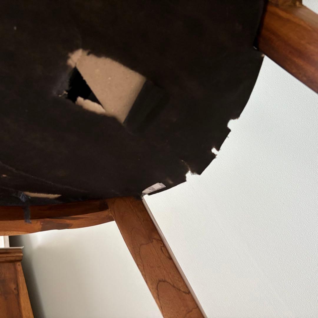 【難あり】ダイニングチェア カリッジマーケット チーク材 イタリーノアーム　1脚