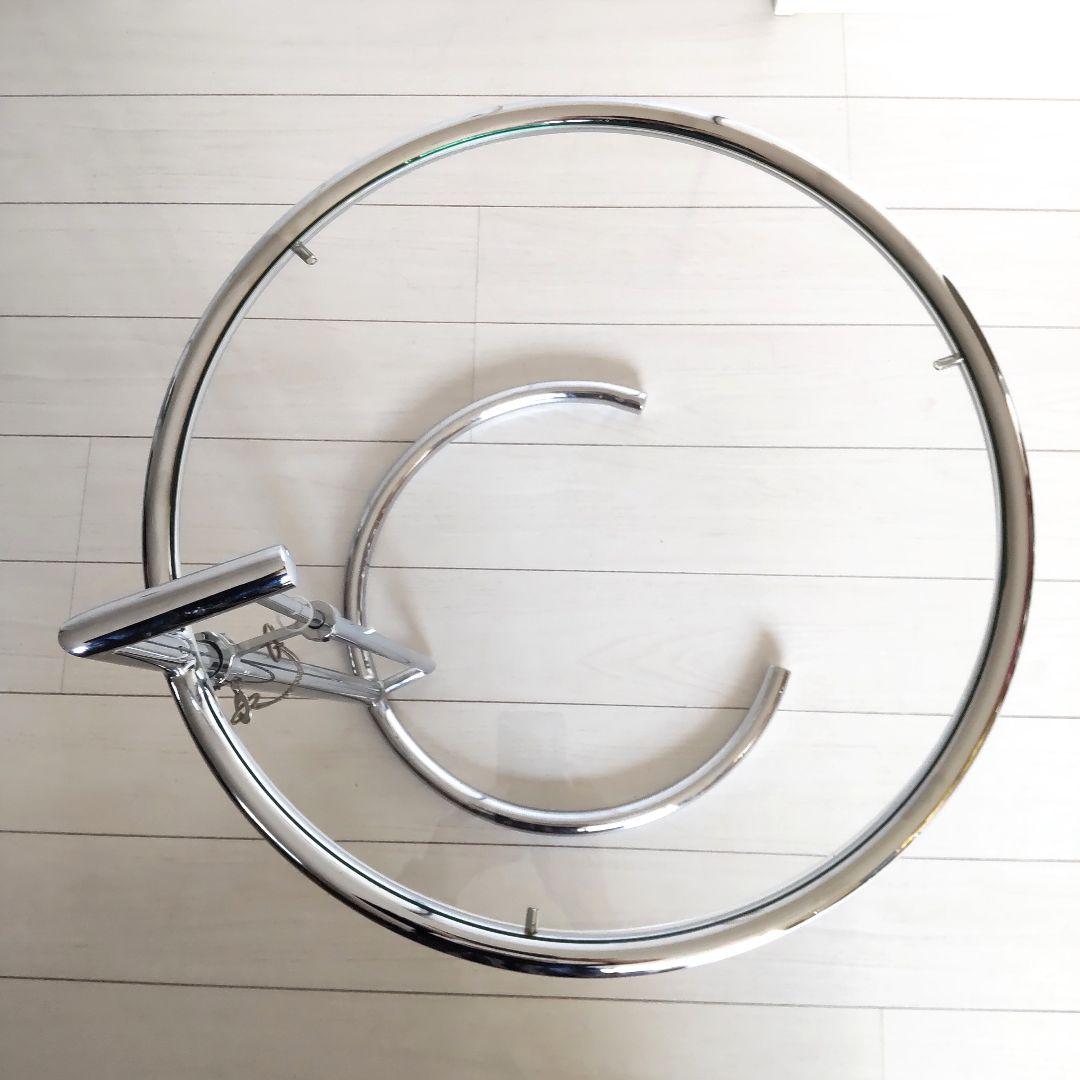 ミッドセンチュリーデザイン サイドテーブル コーヒーテーブル　ラウンド　ガラス