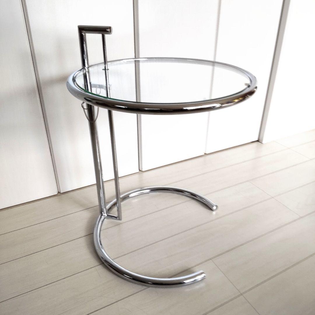 ミッドセンチュリーデザイン サイドテーブル コーヒーテーブル　ラウンド　ガラス