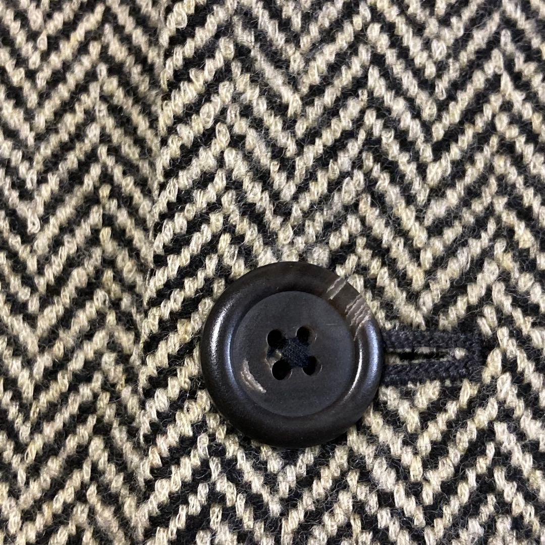 美品 ラルフローレン ヘリンボーン カシミヤツイード テーラードジャケット 黒
