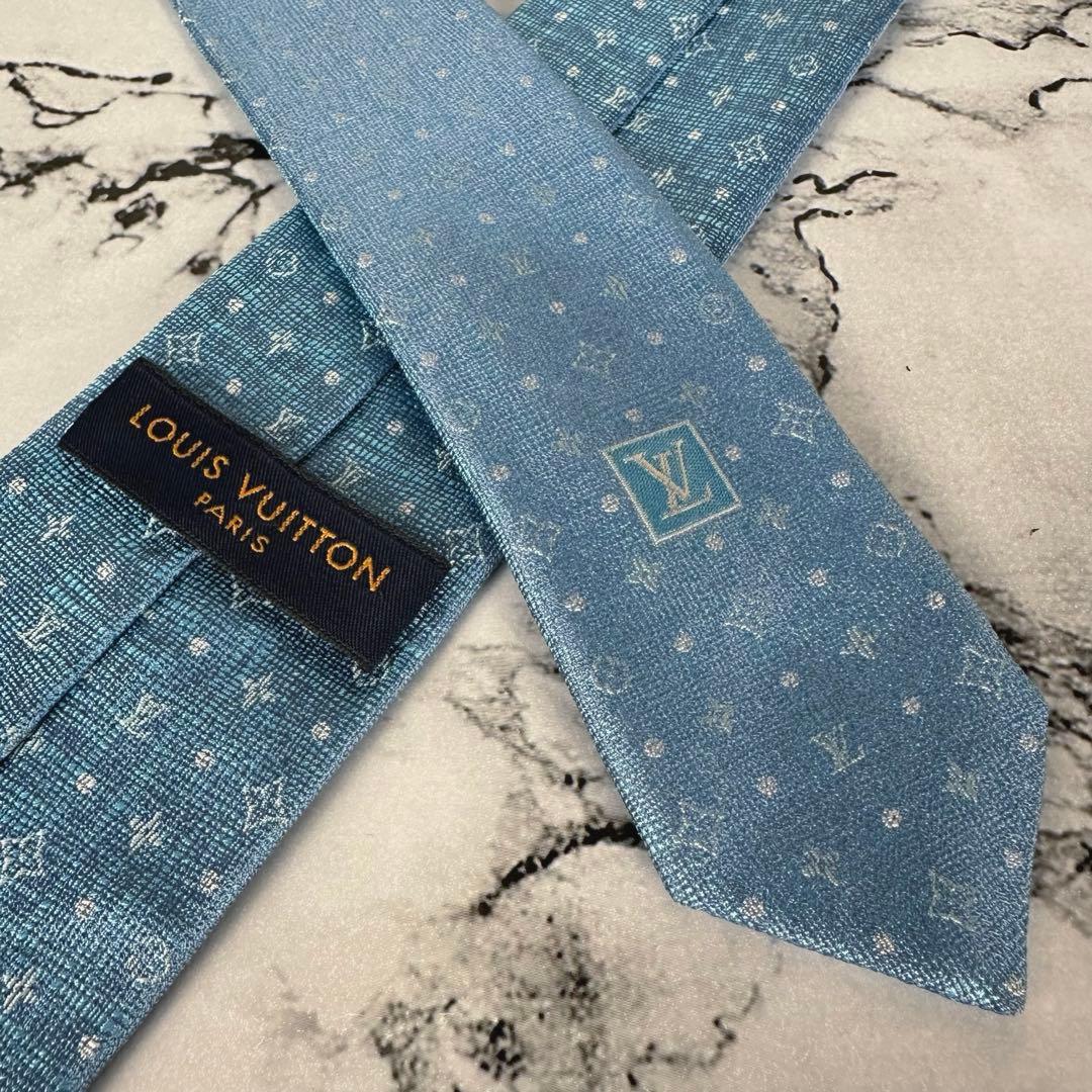 未使用品✨ルイヴィトン 最高級ネクタイ クラヴァットモノグラム 現行タグ 7cm