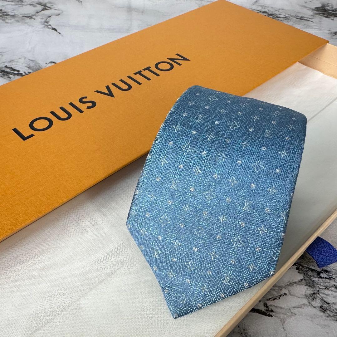 未使用品✨ルイヴィトン 最高級ネクタイ クラヴァットモノグラム 現行タグ 7cm