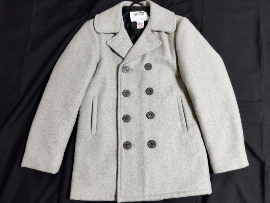 Schott ショット 740N ダブルピーコートUSA製 メルトン グレー