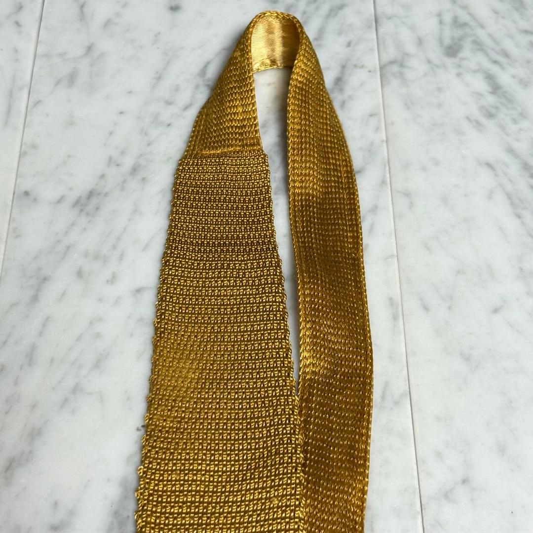 Brooks Brothers ネクタイ スクエア ゴールド系 ロゴ柄