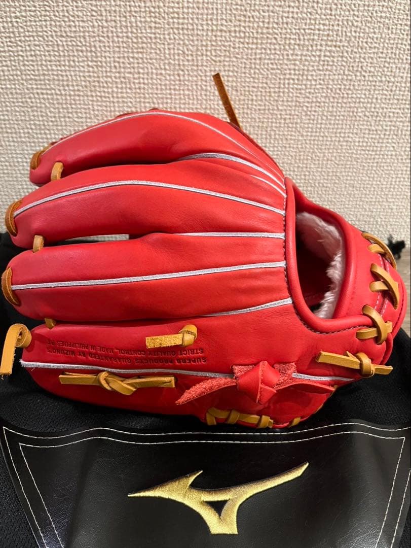ミズノ グローバルエリート 軟式グローブ 赤 Global Elite 内野